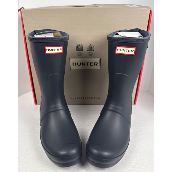 Hunter Women’s Original Back Adjusted Short Black Rubber Rain Boot size 9 - Picture 4 of 10